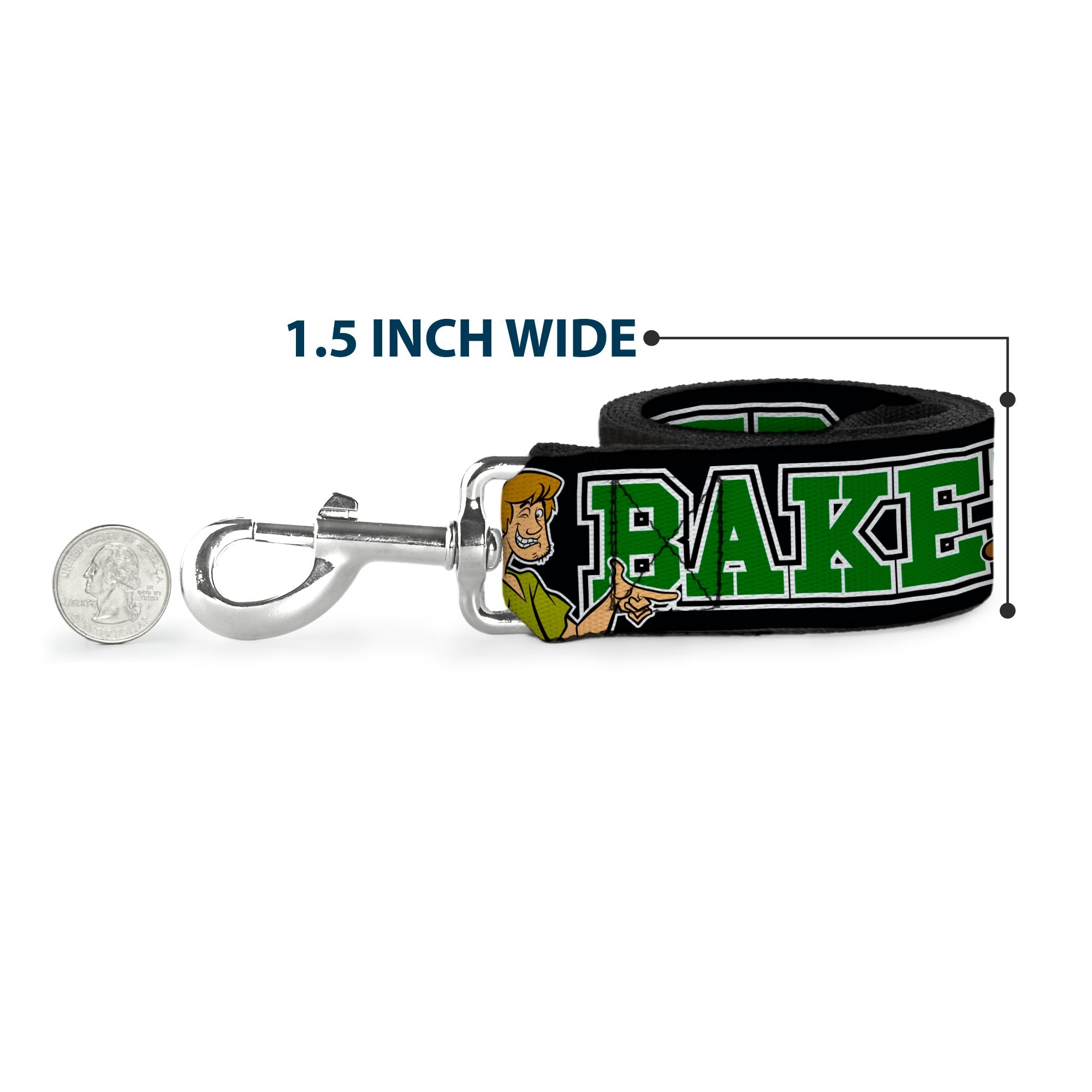 Dog Leash - Scooby Doo & Shaggy Pose/BAKED Black/Green