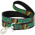 Load image into Gallery viewer, Dog Leash - Scooby Doo & Shaggy Pose/BAKED Black/Green
