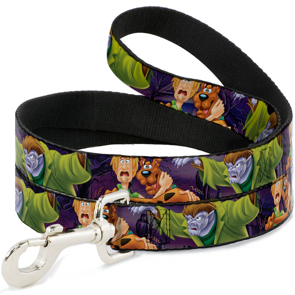 Dog Leash - Scooby & Shaggy Hugging w/Werewolf Man Purple