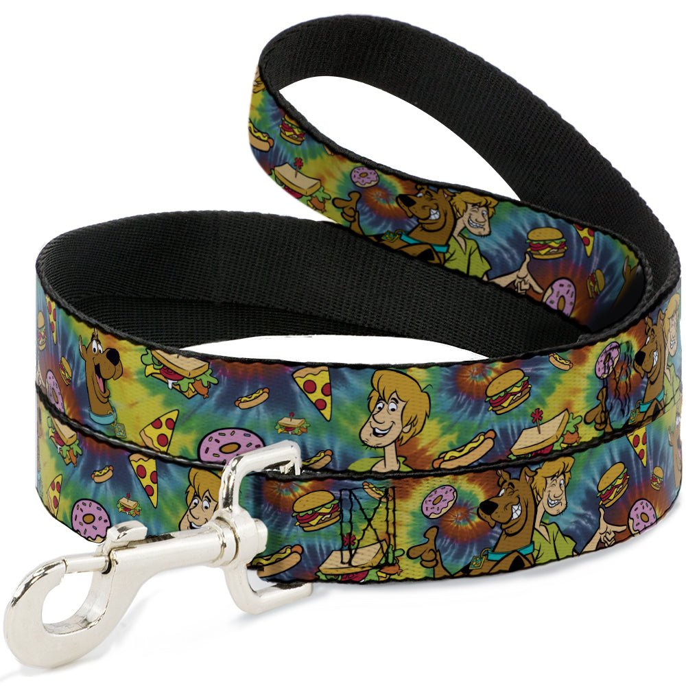 Dog Leash - Scooby Doo and Shaggy Poses/Munchies Tie Dye Multi Color