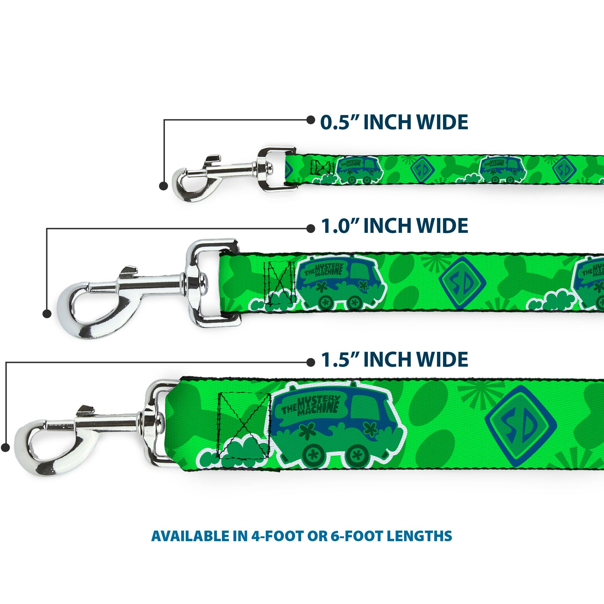 Dog Leash - Scooby Doo Mystery Machine/Dog Tag Collage Greens/Blues