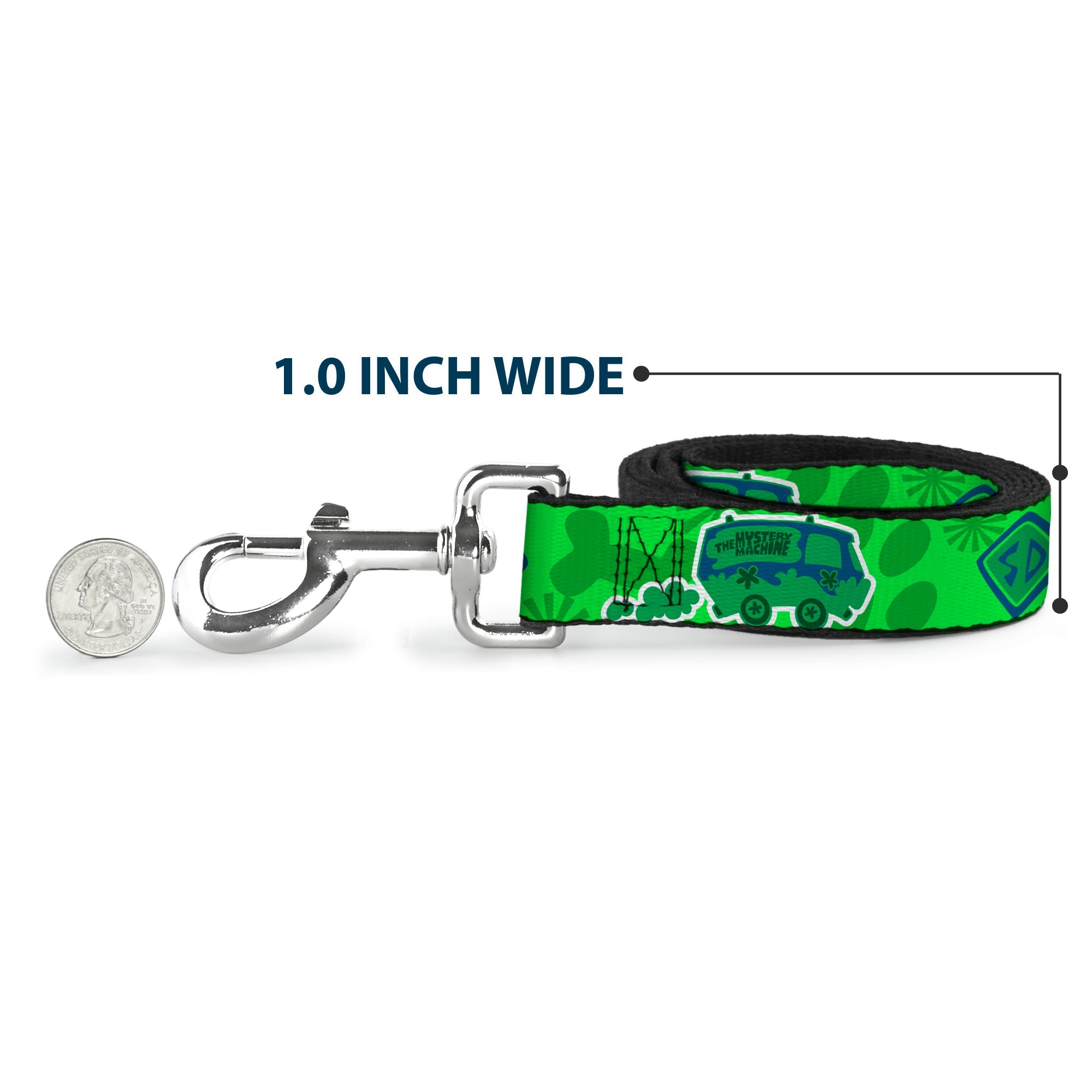 Dog Leash - Scooby Doo Mystery Machine/Dog Tag Collage Greens/Blues