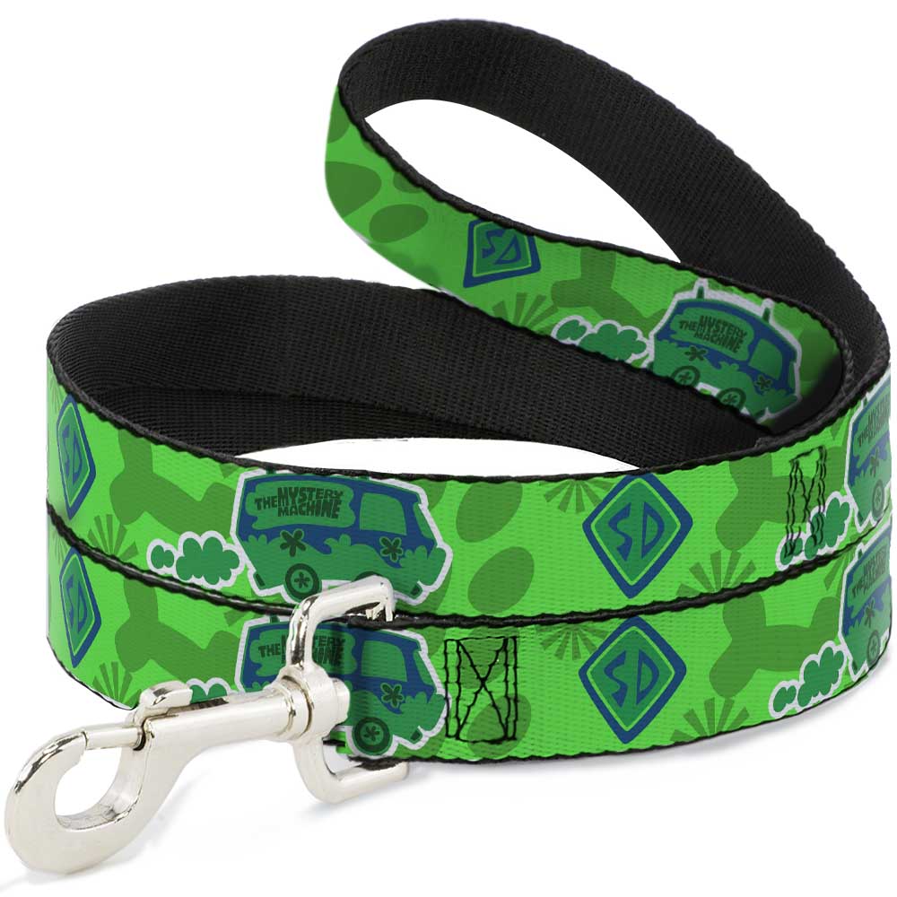 Dog Leash - Scooby Doo Mystery Machine/Dog Tag Collage Greens/Blues