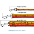 Load image into Gallery viewer, Dog Leash - SCOOBY-DOO Script/SD Icon Stripe Yellow/Orange/Red/Brown
