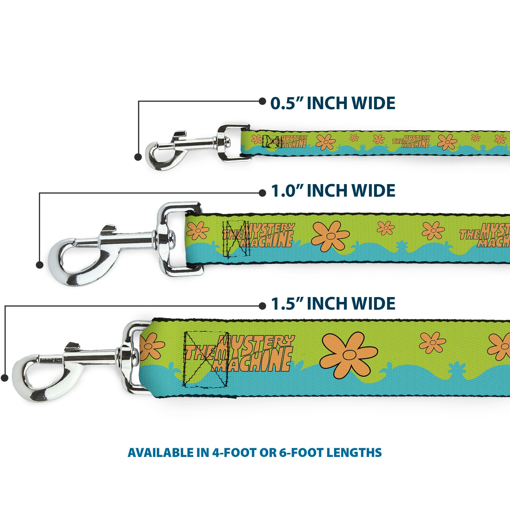 Dog Leash - Scooby Doo THE MYSTERY MACHINE Paint Job Green/Aqua/Orange