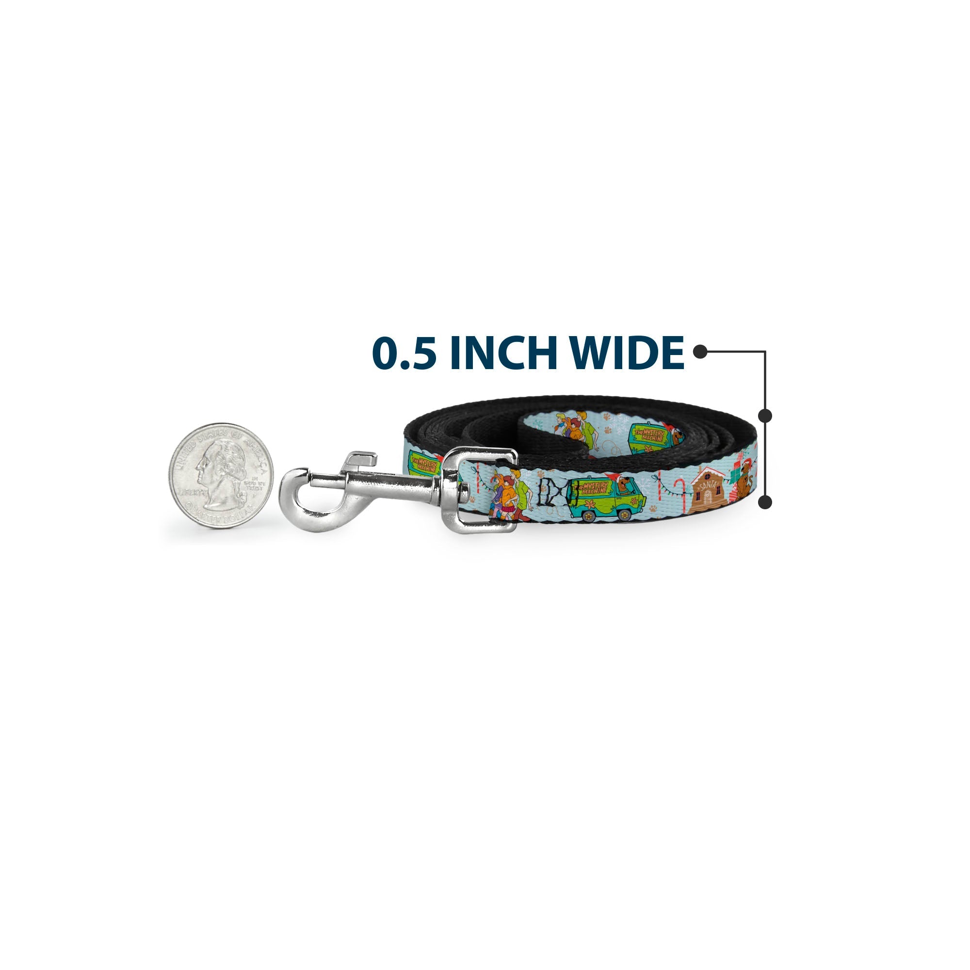 Dog Leash - Scooby Doo Holiday Scenes and Icons Baby Blue