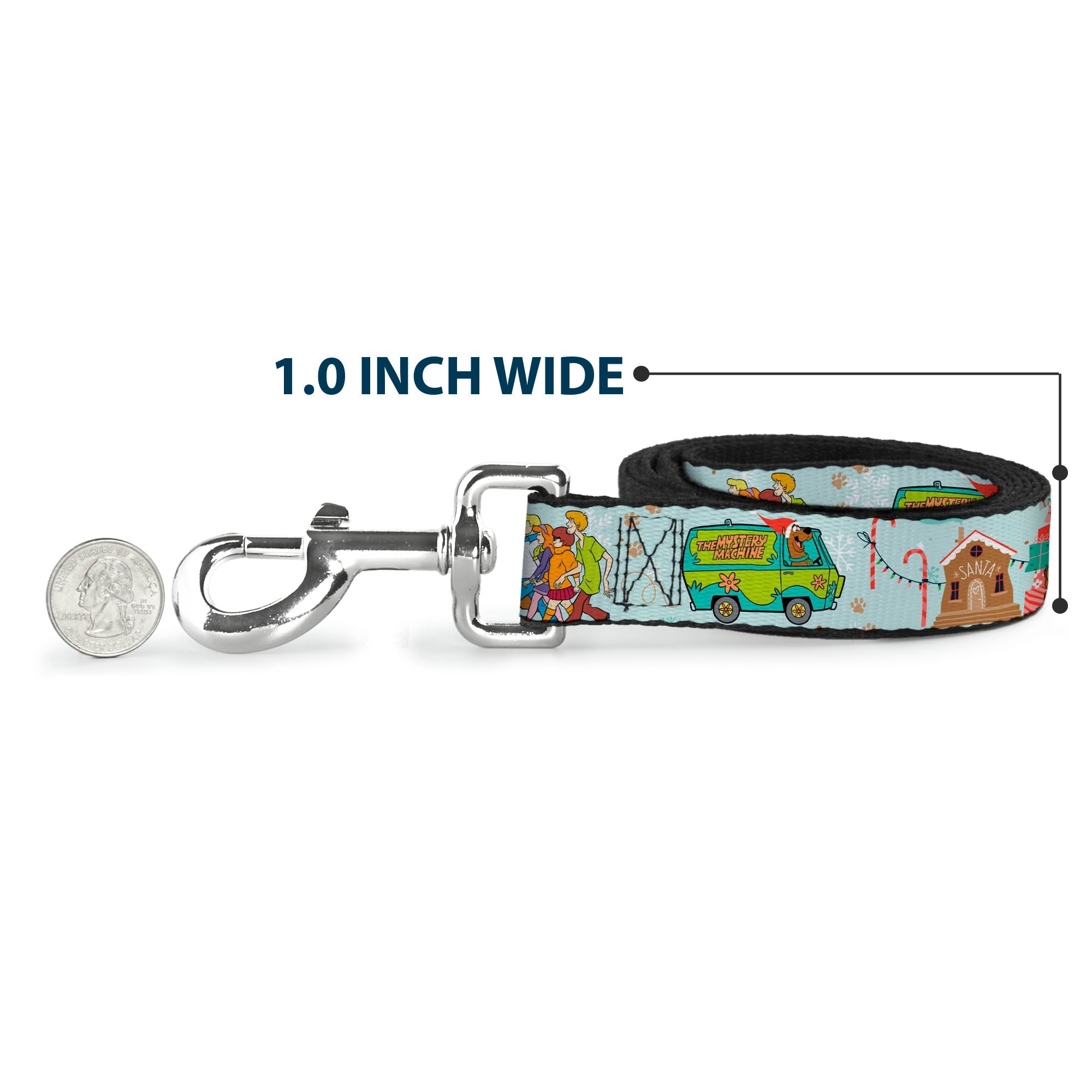 Dog Leash - Scooby Doo Holiday Scenes and Icons Baby Blue