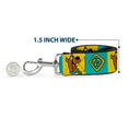 Load image into Gallery viewer, Dog Leash - Scooby Doo Pose and Dog Tag Blocks Yellow/Blue
