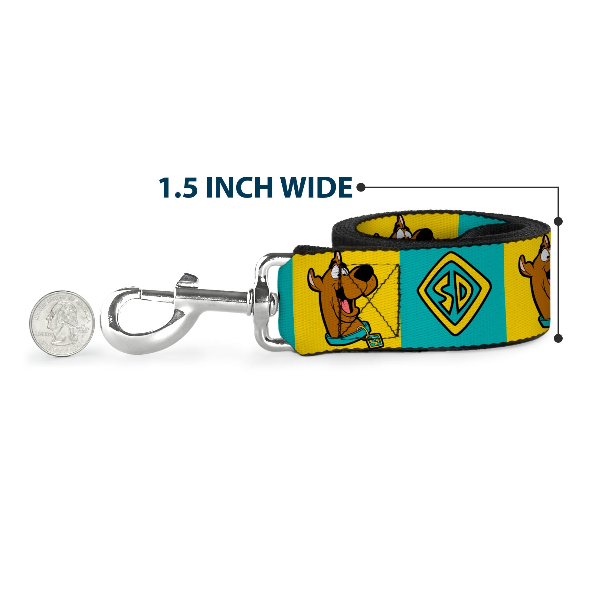 Dog Leash - Scooby Doo Pose and Dog Tag Blocks Yellow/Blue