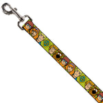 Dog Leash - Scooby Doo Character Faces Close-Up Green