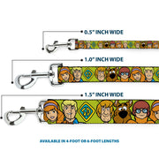 Dog Leash - Scooby Doo Character Faces Close-Up Green