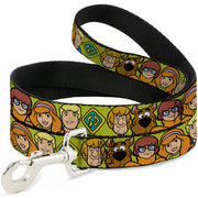 Dog Leash - Scooby Doo Character Faces Close-Up Green