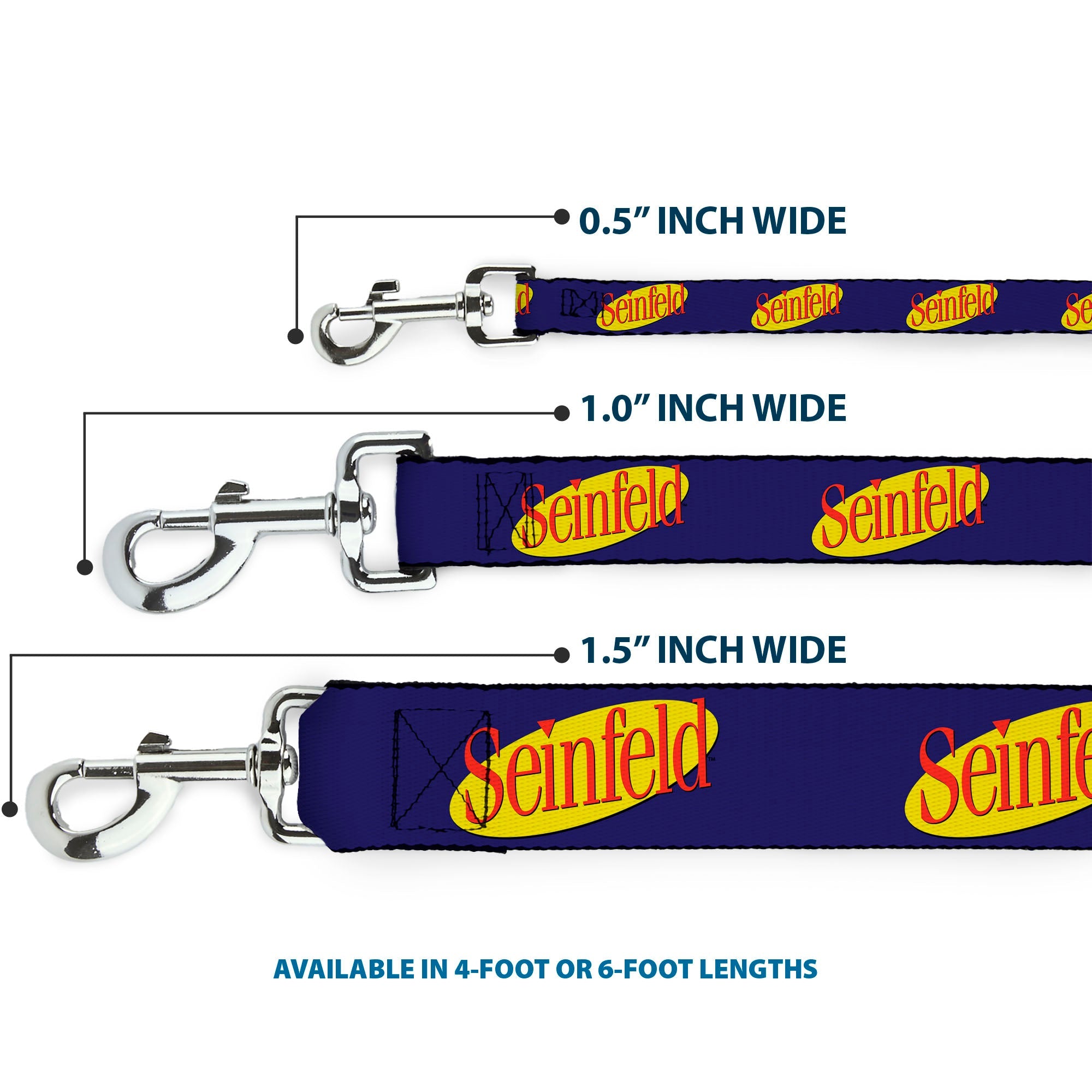 Dog Leash - SEINFELD Spotlight Logo Navy/Yellow/Red