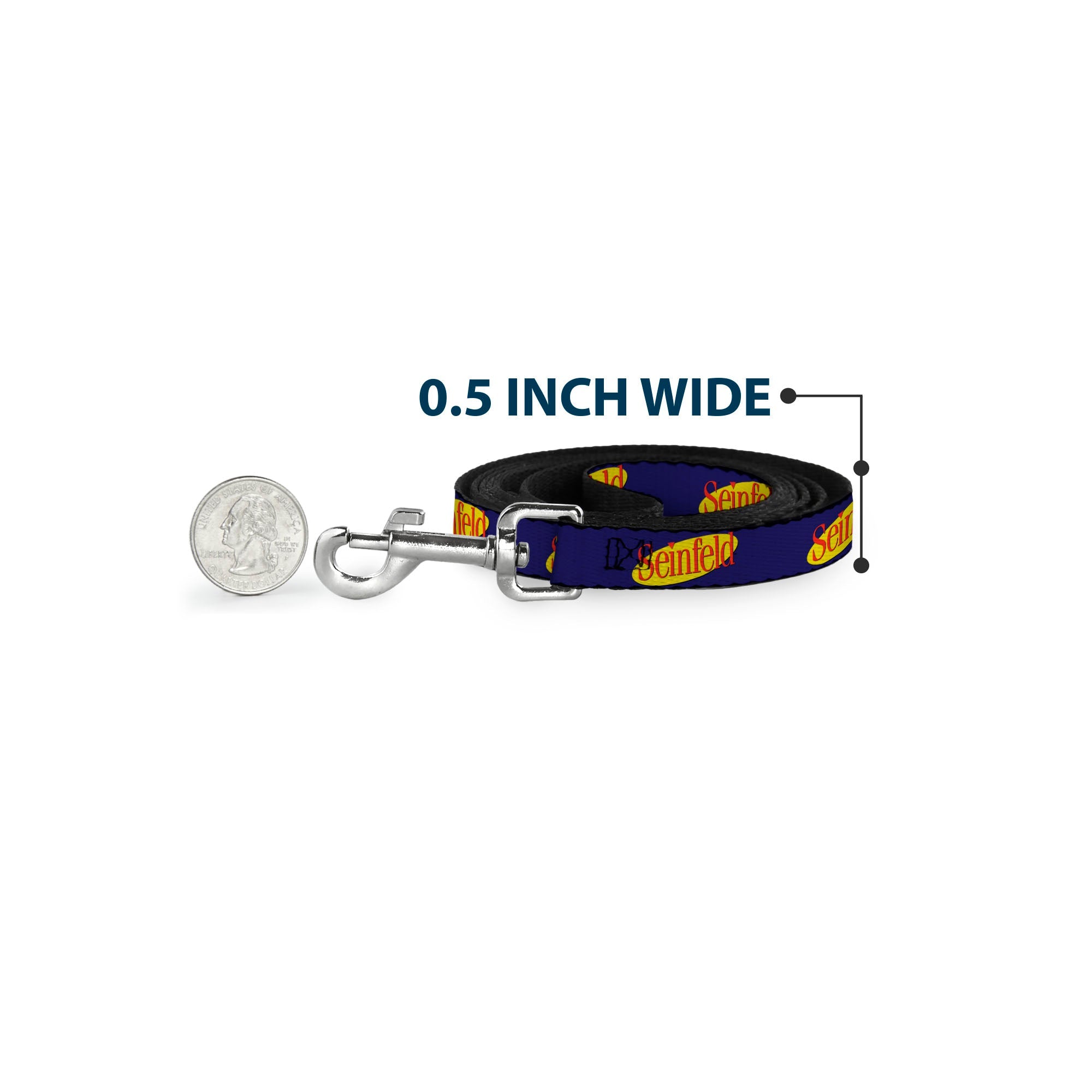 Dog Leash - SEINFELD Spotlight Logo Navy/Yellow/Red