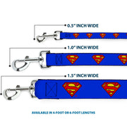 Dog Leash - Superman Shield Blue