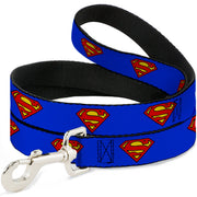 Dog Leash - Superman Shield Blue