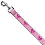 Dog Leash - Superman Shield Pink