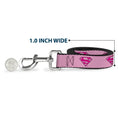 Load image into Gallery viewer, Dog Leash - Superman Shield Pink
