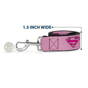 Dog Leash - Superman Shield Pink
