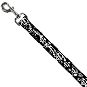 Dog Leash - Superman Shield Splatter Black/White