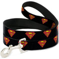 Load image into Gallery viewer, Dog Leash - Superman Shield Black
