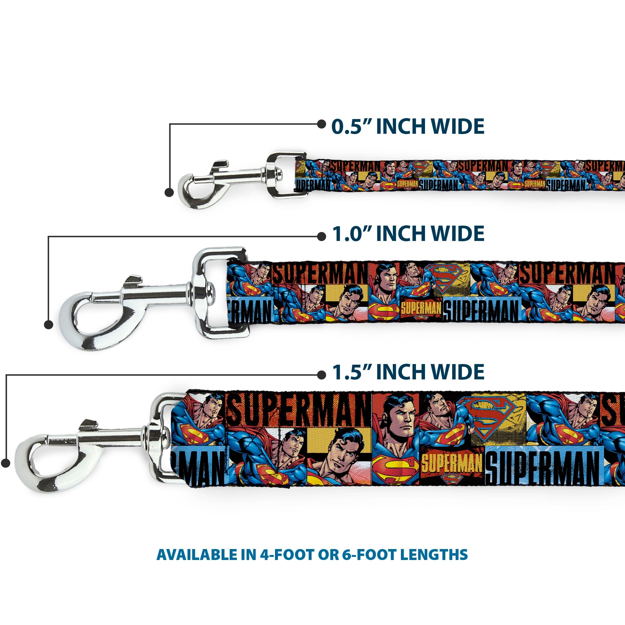 Dog Leash - SUPERMAN Action Blocks Red/Blue