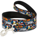 Load image into Gallery viewer, Dog Leash - SUPERMAN Action Blocks White
