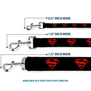 Dog Leash - Superboy Shield Black/Red