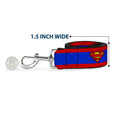 Load image into Gallery viewer, Dog Leash - Superman Shield/Stripe Red/Blue
