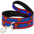 Load image into Gallery viewer, Dog Leash - Superman Shield/Stripe Red/Blue
