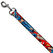 Dog Leash - Superman Action Poses/Stars & Stripes