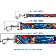 Dog Leash - Superman Action Poses/Stars & Stripes