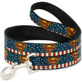 Load image into Gallery viewer, Dog Leash - Superman Shield Americana Red/White/Blue/Yellow
