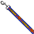 Load image into Gallery viewer, Dog Leash - SUPERMAN/Shield Stripe Blue/Yellow/Red
