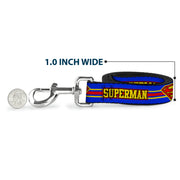 Dog Leash - SUPERMAN/Shield Stripe Blue/Yellow/Red