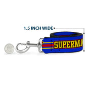 Dog Leash - SUPERMAN/Shield Stripe Blue/Yellow/Red