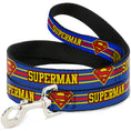 Load image into Gallery viewer, Dog Leash - SUPERMAN/Shield Stripe Blue/Yellow/Red
