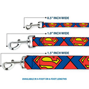 Dog Leash - Superman Shield CLOSE-UP Blue/Red/Yellow