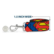 Dog Leash - Superman Shield CLOSE-UP Blue/Red/Yellow
