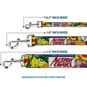 Dog Leash - Classic ACTION COMICS Issue #1 Cover Superman Lifting Car Stacked