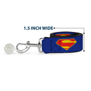 Dog Leash - DC League of Super-Pets Superman Shield Logo Blue/Red/Yellow
