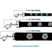 Dog Leash - Winchester Pentagram Repeat Black/White
