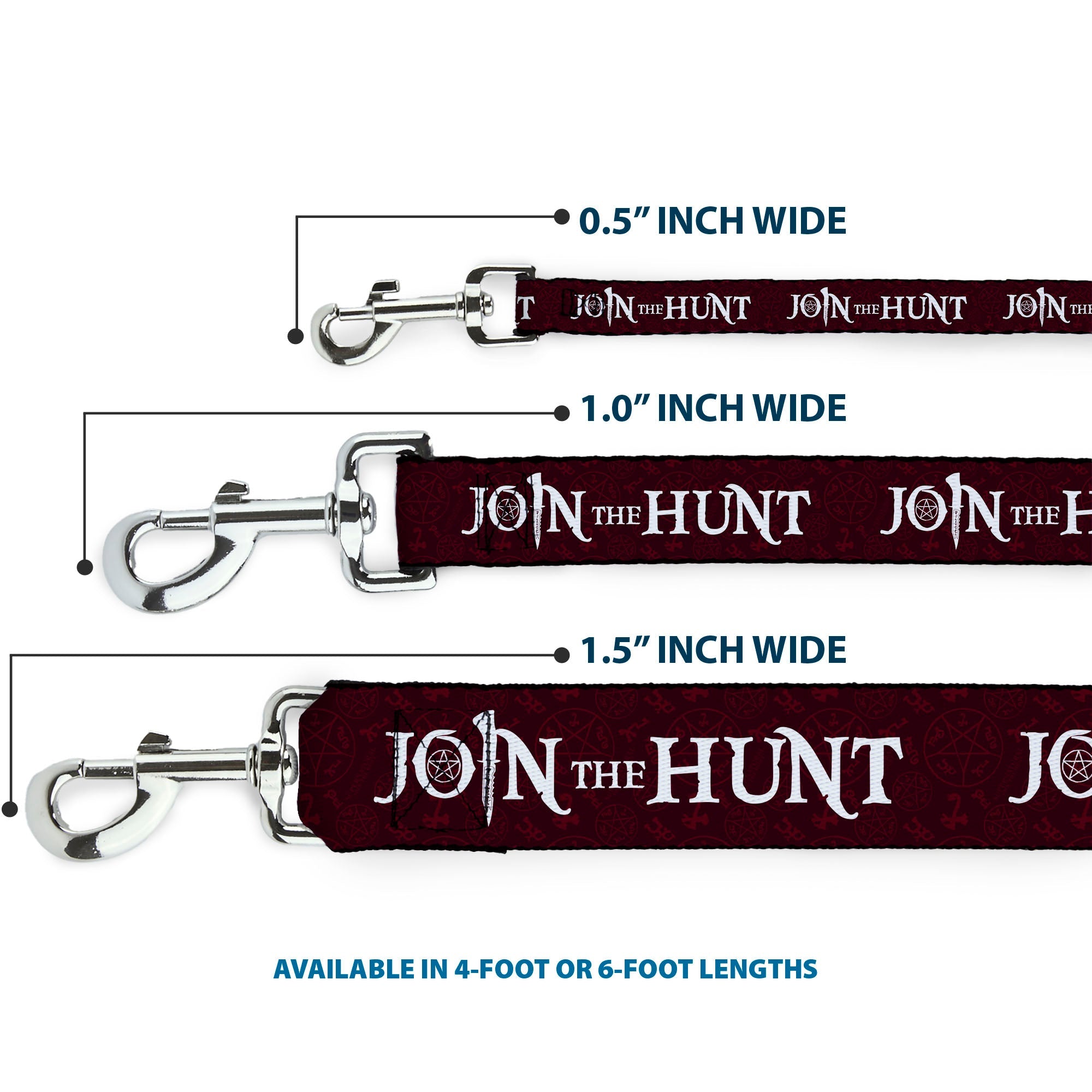 Dog Leash - Supernatural JOIN THE HUNT/Symbols Scattered Reds/White
