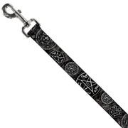 Dog Leash - Supernatural Devil's Trap Pentagrams Grays/Black/White