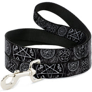 Dog Leash - Supernatural Devil's Trap Pentagrams Grays/Black/White