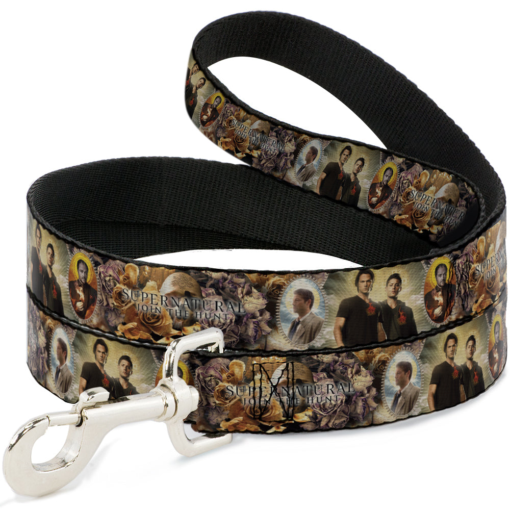 Dog Leash - SUPERNATURAL 4-Character Saintly Icons/Skull & Roses