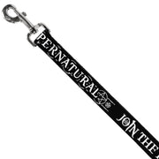 Dog Leash - SUPERNATURAL JOIN THE HUNT Icons Logo/Pentagrams Black/White