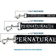 Dog Leash - SUPERNATURAL JOIN THE HUNT Icons Logo/Pentagrams Black/White