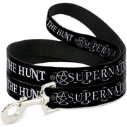 Dog Leash - SUPERNATURAL JOIN THE HUNT Icons Logo/Pentagrams Black/White