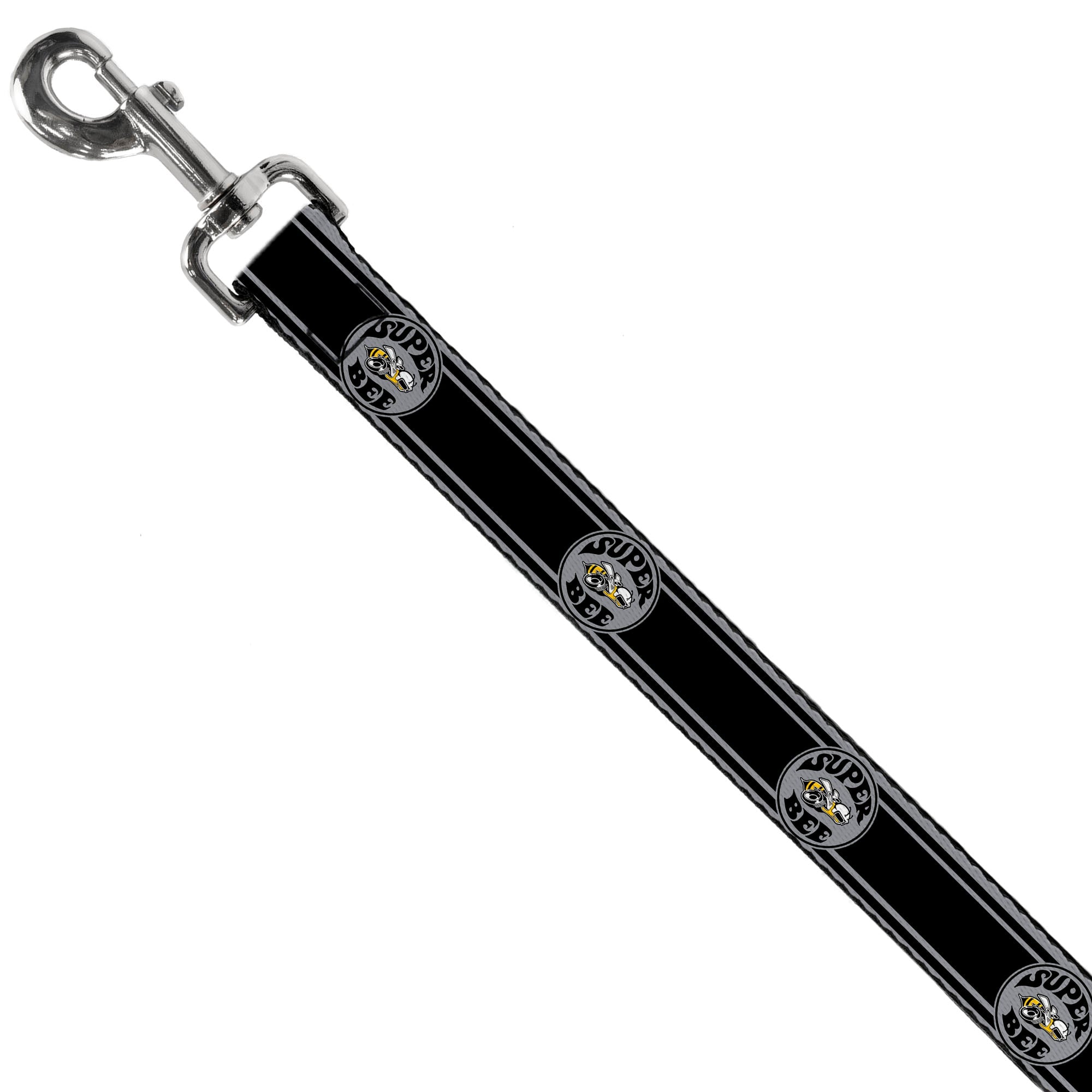 Dog Leash - SUPER BEE Logo/Stripes Black/Gray/Yellow/White